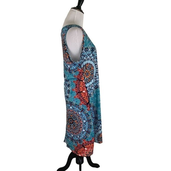Camisa Women's L Large Sheath Mini Dress NWT Mosaic Print Sleeveless Multicolor - Picture 3 of 7